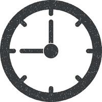 l'horloge vecteur icône illustration avec timbre effet
