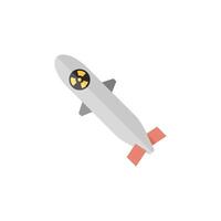 radioactif fusée icône dans plat Couleur style. missile torpille guerre arme bombe vecteur