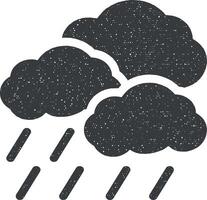 nuage, pluie, temps vecteur icône illustration avec timbre effet