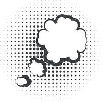pop art, discours bulle, des nuages icône vecteur illustration dans timbre style