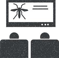 conscience, campagne, la dengue, virus icône vecteur illustration dans timbre style