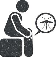 se sentir, zika, médecin, la dengue icône vecteur illustration dans timbre style