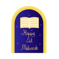 content eid mubarak salutations badge illustration vecteur