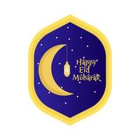 content eid mubarak salutations badge illustration vecteur