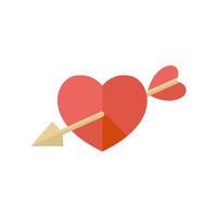 La Flèche cœur icône dans plat Couleur style. l'amour Valentin Cupidon flirter vecteur