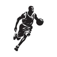 basketball joueur silhouette vecteur illustration.