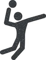 volley-ball joueur vecteur icône illustration avec timbre effet