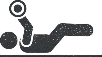 ronfler aptitude Gym exercice avec La Flèche pictogramme icône vecteur illustration dans timbre style