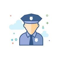 police avatar icône plat Couleur style vecteur illustration