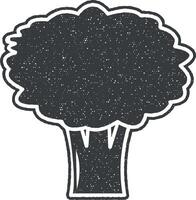 brocoli vecteur icône illustration avec timbre effet