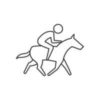cheval équitation icône dans mince contour style vecteur