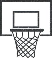basketball panier vecteur icône illustration avec timbre effet