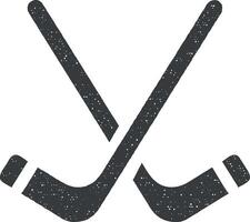 le hockey des bâtons vecteur icône illustration avec timbre effet