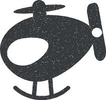 petit hélicoptère jouet vecteur icône illustration avec timbre effet
