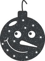 Noël Balle vecteur icône illustration avec timbre effet