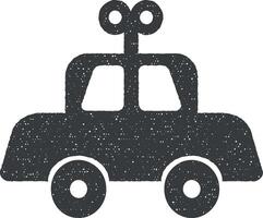 mécanique voiture bébé jouet vecteur icône illustration avec timbre effet