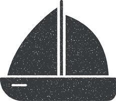 passager bateau, bateau vecteur icône illustration avec timbre effet