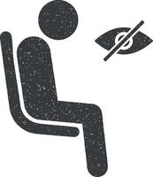 sièges endroit pour aveugle endroit avec Wifi vecteur icône illustration avec timbre effet