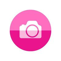caméra icône dans plat Couleur cercle style. numérique la photographie instantané vecteur