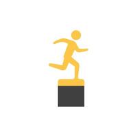 athlétique trophée icône dans plat Couleur style. fonctionnement triathlon décathlon compétition sport vecteur