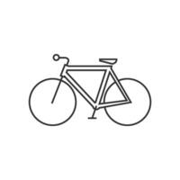 route vélo icône dans mince contour style vecteur