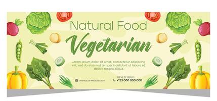 en bonne santé végétarien nourriture bannière modèle conception vecteur