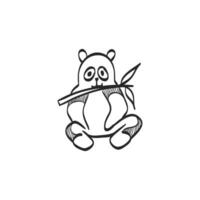 main tiré esquisser icône Panda vecteur