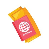 passeport et avion billet icône. vecteur conception