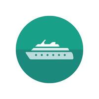 croisière navire icône dans plat Couleur cercle style. vacances, voyage, périple vecteur