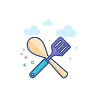 spatule icône plat Couleur style vecteur illustration