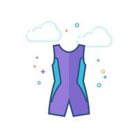 triathlon costume icône plat Couleur style vecteur illustration