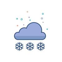 temps couvert neige icône plat Couleur style vecteur illustration