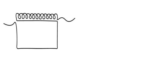 feuilles mobiles calendrier continu ligne dessin. organisateur concept. temps raboteuse concept vecteur