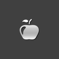 Pomme icône dans métallique gris Couleur style. nourriture fruit en bonne santé mode de vie vecteur