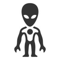 noir et blanc icône extraterrestre vecteur