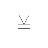 Japon yen symbole icône dans mince contour style vecteur