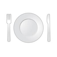 vaisselle icône dans couleur. cuillère fourchette dîner petit déjeuner vecteur