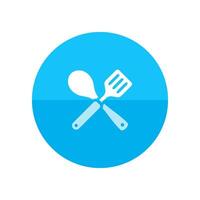 spatule icône dans plat Couleur cercle style. cuisine ustensile cuisine Ménage vecteur