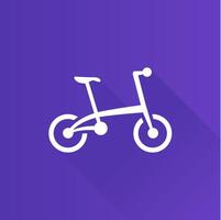 vélo plat Couleur icône longue ombre vecteur illustration