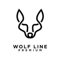 Loup ligne logo icône conception illustration vecteur