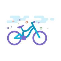 Montagne bicyclette icône plat Couleur style vecteur illustration