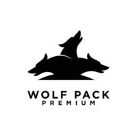 Loup pack logo icône conception illustration vecteur