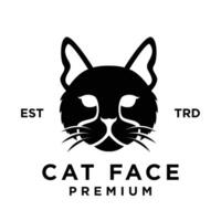 chat visage tête logo icône conception illustration vecteur