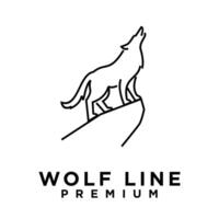 Loup ligne logo icône conception illustration vecteur