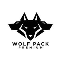 Loup pack logo icône conception illustration vecteur