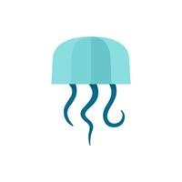 méduse icône dans plat Couleur style. océan animal habitant piquer tentacules vecteur