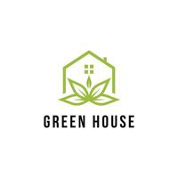vert maison logo conception idée avec feuille pour jardin maison affaires vecteur