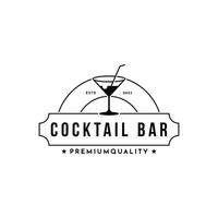 cocktail logo conception concept ancien rétro vecteur