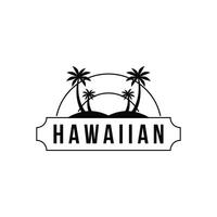 hawaïen logo conception ancien rétro vecteur