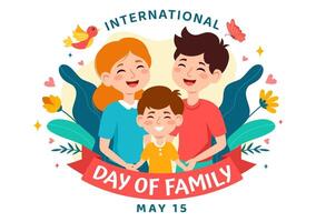 international journée de famille vecteur illustration avec maman, papa et les enfants personnage à bonheur et l'amour fête dans plat des gamins dessin animé Contexte